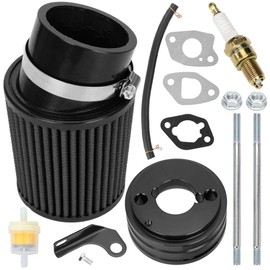 FVRITO Performance Upgraded Air Filter adapter Intake Spark Plug Kit for Predator 212cc 6.5Hp Baja MB165 & MB200 (Heat, Mini Baja, Warrior) doodle bug BK200 BT200X RT200 Mini Bike Go Kart Black