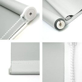 NUTRO CHILL Roller Shades for Windows, Thermal Insulated Fabric Roller Window Blinds for Home, Hotel, Club, Restaurant, Office (60" W x 68" L,Light Grey)