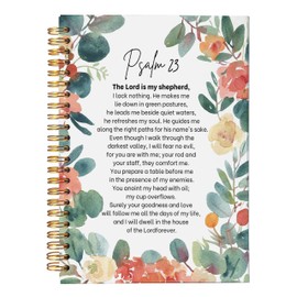 VNWEK Christian Art Gifts Notebook Journal - Christian Notebook for Women, Bible Journaling Notebook, Notebook for Bible Notes, Notebook Spiral Bound with, Psalm 23 Writing Pads