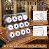 Yalikop Acrylic Gemstone Display Stand with 12 Clear Jars, Acrylic