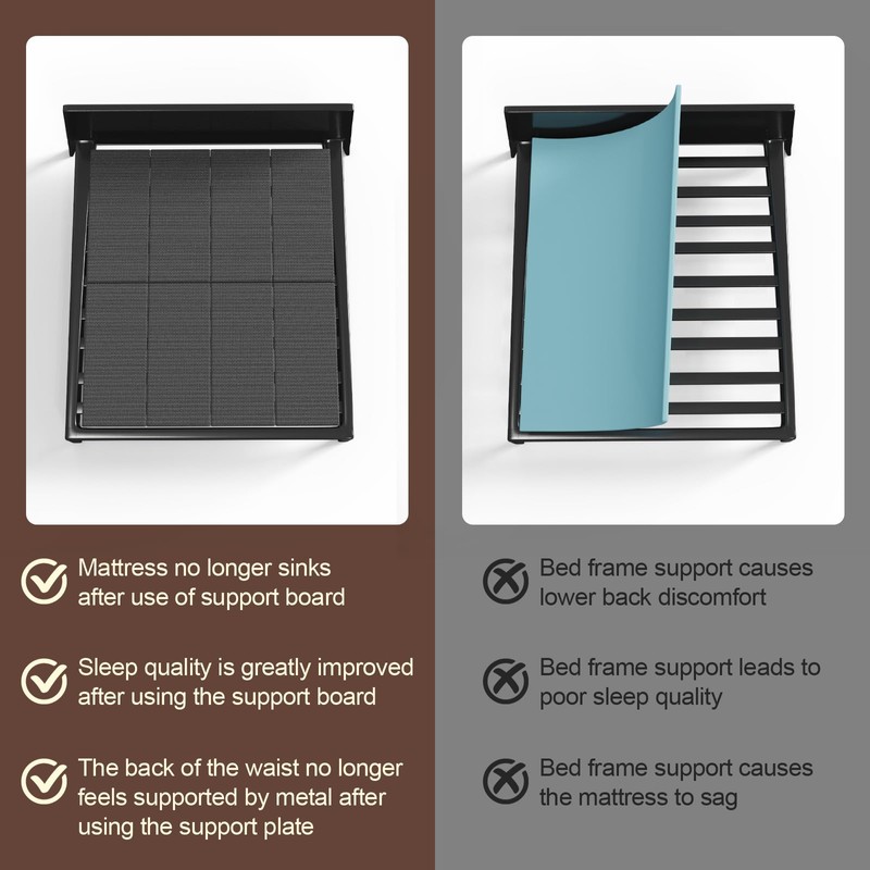 Bunkie Board, Folding Spring Box,76x80'', Large Double Bed 10MM, Bed