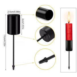 Juego de 4 portavelas con estacas de metal resistente, base de soporte para velas de pilar para mesa floral, jardín, boda, fiesta, aniversario, arreglo de flores