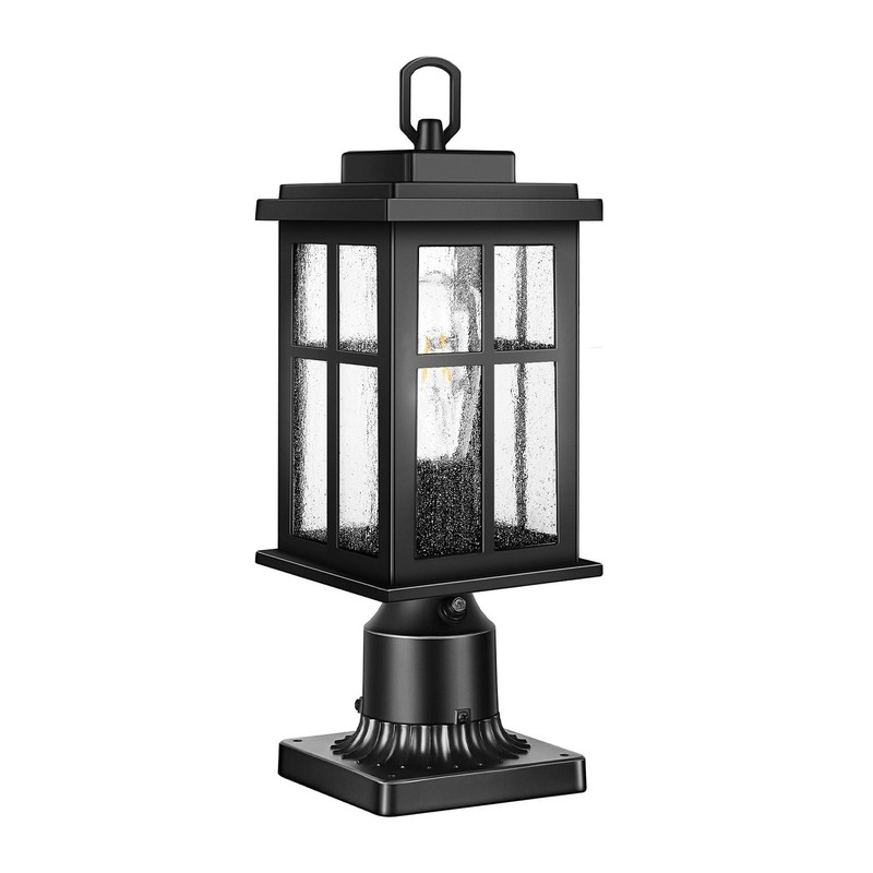 VIANIS Hardwired Dusk to Dawn Outdoor Post Light, Black Outdoor