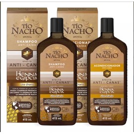 TIO' Bagues Nacho' Efecto Anti-Canas Shampoo y Acondicionador Anti-Cada con Henna Egipcia, 14.03 Fl Oz Duo Shampoo and Conditioner