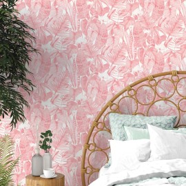 Tempaper Pink Lemonade Tropical Removable Peel and Stick Wallpaper, 20.5 in X...