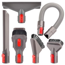 LAQVITA Attachment Kit for Dyson V15 V12 V11 V10 V7 V8 Vacuum Cleaner Accessories Bundle, Flexible Extension Hose Crevice Tool Mattress Tool Stiff Brush Soft Bristle Attachment for Home Car Cleaning
