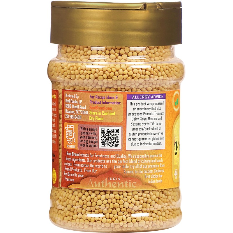 Rani Yellow Mustard Seeds Whole Spice 3.5oz (100g) Jar ~
