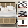 VOPEAK Rattan Bed Frame Queen Size with Headboard, Boho Bed
