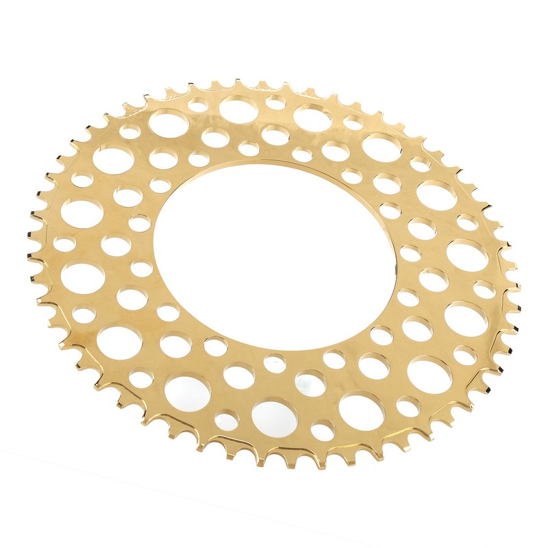 Folding Bicycle Chainwheel Smooth Fastness AntiCorrosion Wearproof Bike Chainring(Titanium Gold