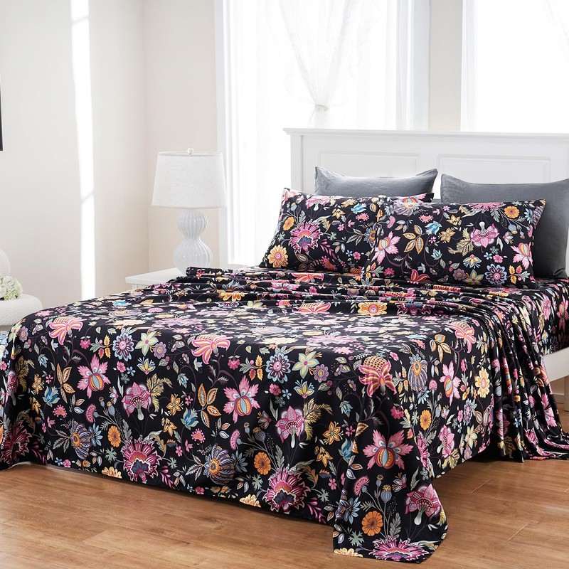 Floral Sheets Queen, Beauty Pattern Sheets, 16" Deep Pocket