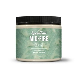 Speedball Mid-Fire Glaze, Sea Glass, 16 Ounce Jar for Pottery and Ceramics