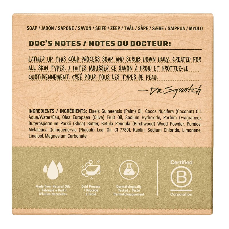 Dr. Squatch Men's Natural Bar Soap Made from Natural Oils