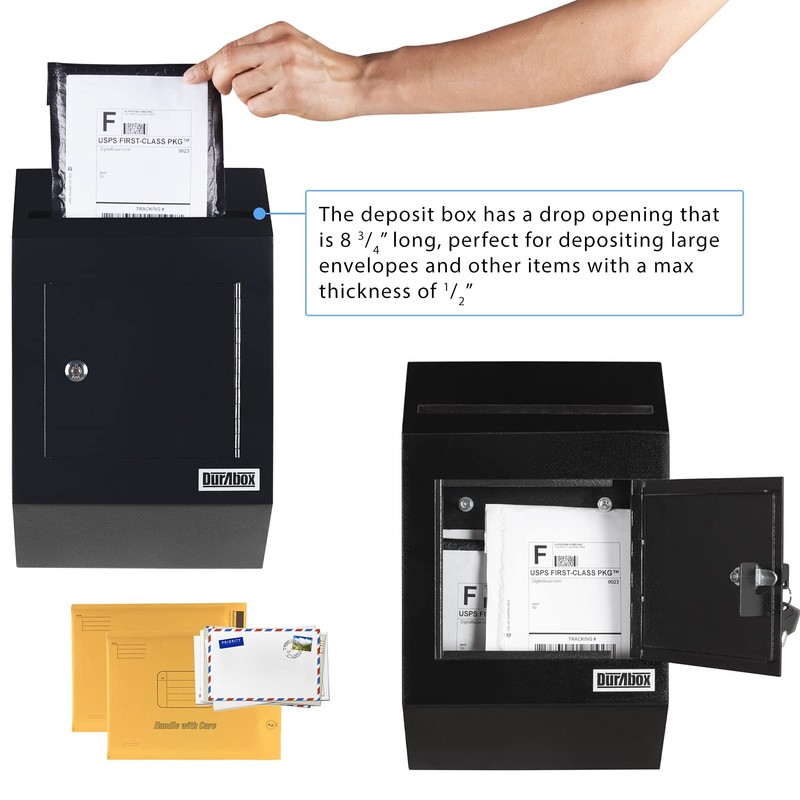 Durabox Heavy Duty Wall Mount Locking Deposit Drop Box Safe