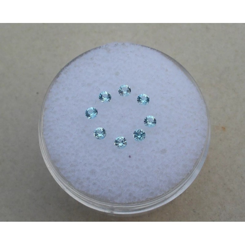 8 Blue Topaz Round Loose Faceted Natural Gems 2mm each