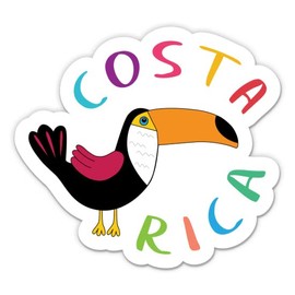 Squiddy Costa Rica Cute Tropical Toucan - Vinyl Sticker for Car, Laptop, Notebook (5" Wide)