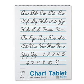Pacon Products - Pacon - Chart Tablets w/Cursive Cover, Ruled, 24 x 32, White, 25 Sheets/Pad - Sold As 1 Each - Perfect for classroom demonstrations of handwriting. - Tablet has white sulfite bond paper and a stiff cover. - Pages are two-hole punched.