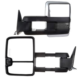 Aintier Tow Mirrors Pair suitable for 1988-1998 For Chevy Silverado For GMC Sierra 1500 2500 3500 with Power Adjusted No Heated LED Turn Signal Width Light ChromeTowing Mirrors