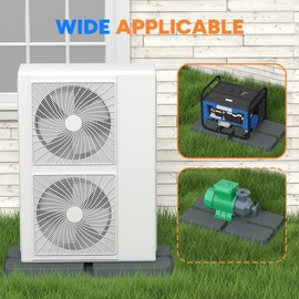 Toutgood Mini Split Pad for Condenser: Ground Base for Air Conditioner Outdoor Condenser Units, Plastic Equipment Pad for Ductless Minisplit Heat Pump Systems HAVC, Gray, 34.6" x 18.1" x 2"