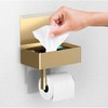 Day Moon™ Brushed Gold Toilet Paper Holder with Shelf, Wipe
