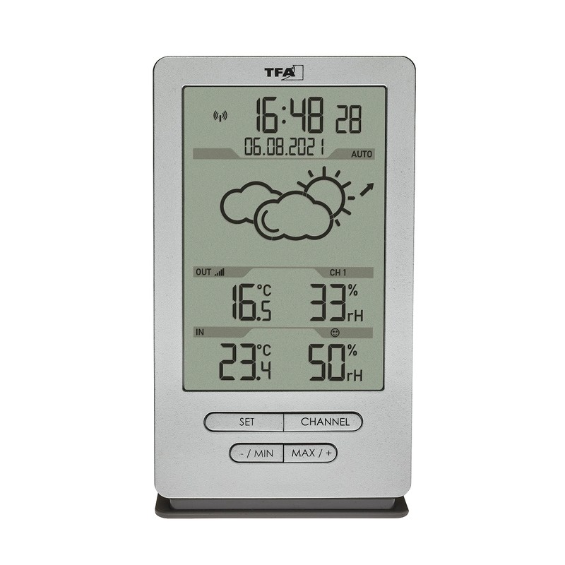 TFA-Dostmann 35.1162.54 environment thermometer Electronic environment thermometer Indoor/outdoor Black, Silver