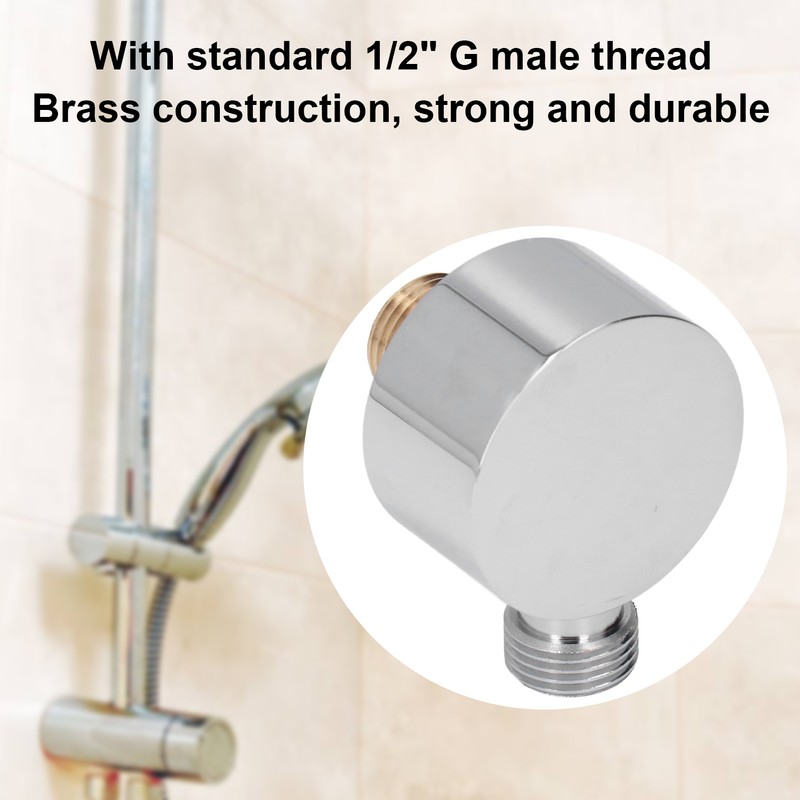 Shower Adapter Brass Construction Chrome Plated G1/2 Wall Mounted Easy
