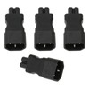 4Pcs IEC320 C14 to IEC320 C7 Power Adapter Universal Black
