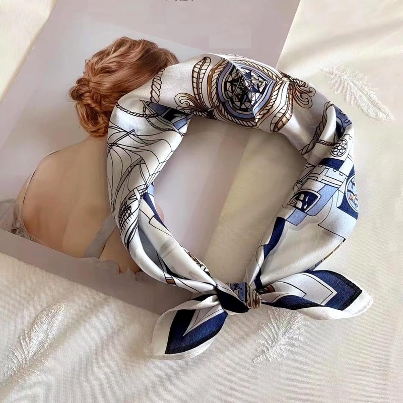 SeaBright TC-S-BH-2405-53-1 Women's Silk Scarf Bandana 100% Silk Satin 13