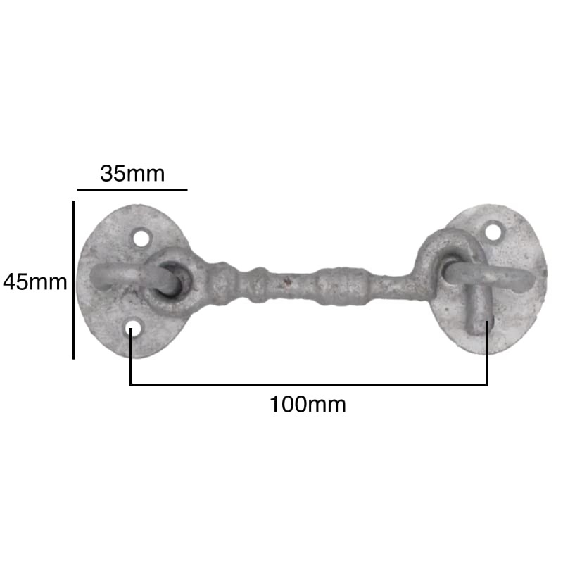 Cabin Hook and Eye Galvanised Cast Iron Heavy Duty 100mm/4