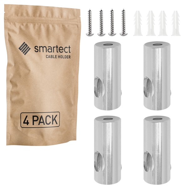 smartect Aluminium Wall and Ceiling Pins for Fixing Textile Cables,