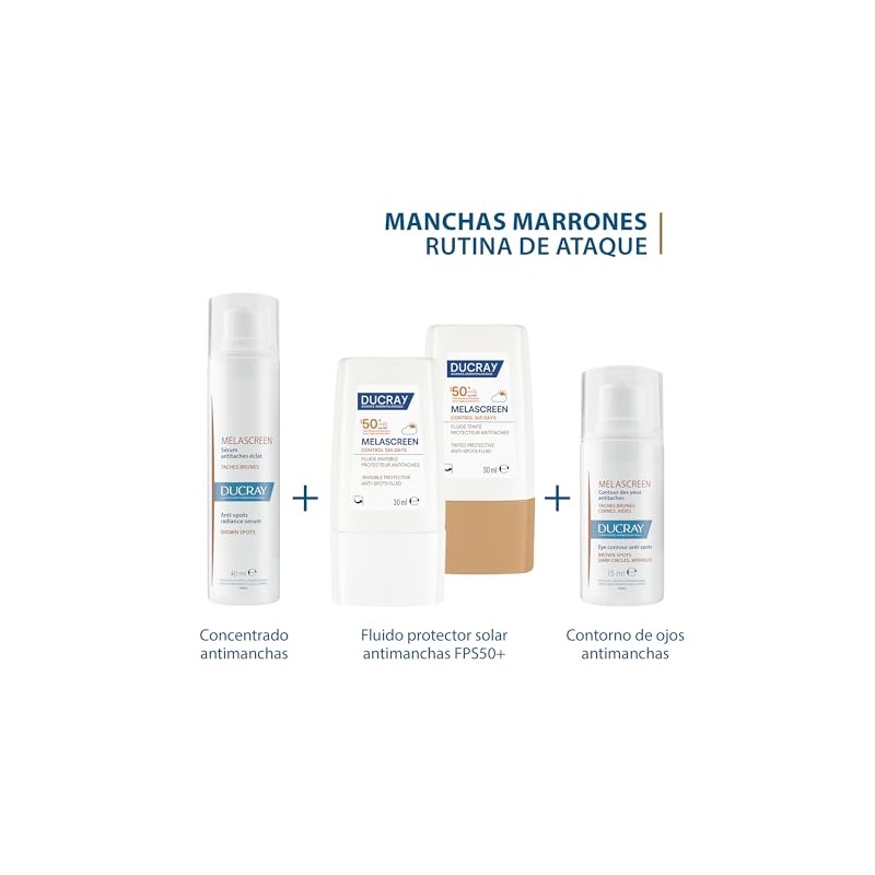 DUCRAY, Melascreen Control 365 Fluido Protector Antimanchas FPS 50+, Sin