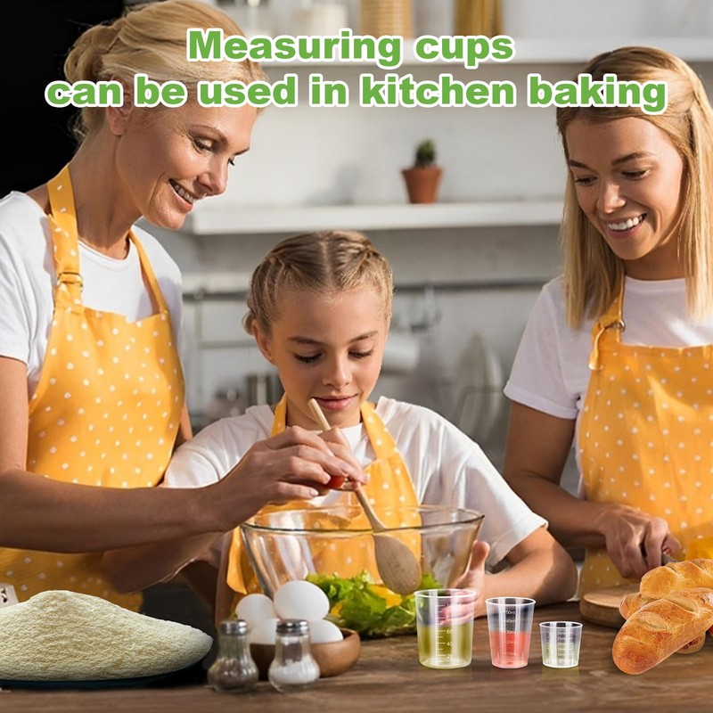 30 Pcs Reusable Plastic Measuring Cups, 30/50/100ml Resin Mixing Cups,