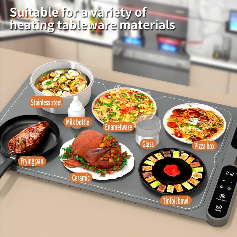 Electric Warming Tray&Food Warming MatFast Full Surface Electric Warming Tray