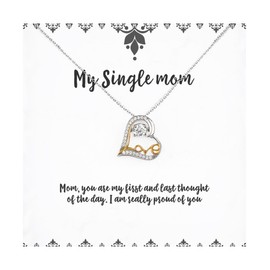 Fun Single mom Gifts, Mom, you are my first and last thought, Single mom Love Dancing Necklace From Daughter, Jewelry For Mother, Fun gifts for single moms, Unique gifts for single moms, Cool gifts