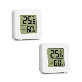 Set of 2 Mini Digital Thermometer Hygrometer LCD High Precision Home Temperature Hygrometer Humidity Monitor with Screen for Home Office Greenhouse Air Comfort Room