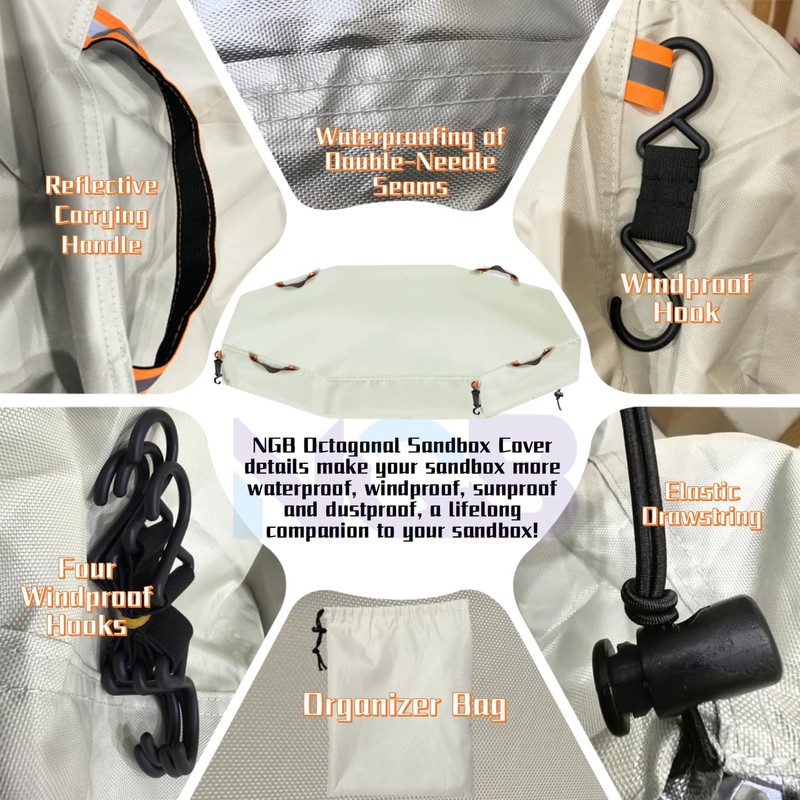 NGB Octagonal Sandbox Cover, 600D Waterproof Oxford Cloth Sandbox Protector