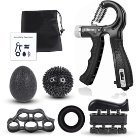 Ejercitador de Mano, 6 en 1 Fortalecedor de Agarre con Contador, Ejercitador de Antebrazo Fortalecedor de Dedos de Resistencia Ajustable, Entrenador de Fuerza de Agarre Kit de Entrenamiento para Desarrollo Muscular,Hand Grip Pinzas para Rehabilitacion /Ma