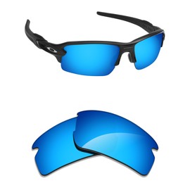 Alphax Ice Blue Mirrored Polarized Replacement Lenses for Oakley Flak 2.0 OO9295 Sunglasses