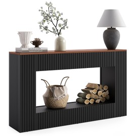 LITTLE TREE Black Console Table for Entryway, 55 Inch Long Narrow Farmhouse Sofa Table with Storage for Living Room, Hallway, Entry, Behind Couch, Entrance, Foyer