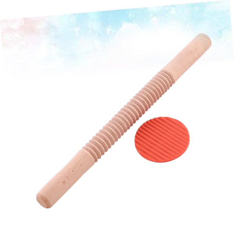 CIYODO Ridged Rolling Pin for Baking Wooden Pasta Rolling Stick