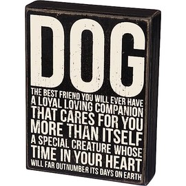 Primitives by Kathy Box Sign - Dog Best Friend, 6x8 inches, Black, White