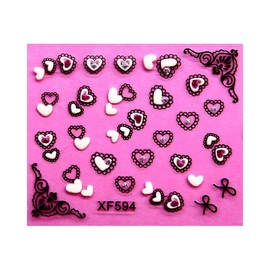 Rhineston Butterfly Heart Flower Nail Stickers Lace Grid Daisy Love Decals Xf593 Nail Wraps Art Stickers Manicure Supplies for Women for Home Nails Full Long Lasting Easy Apply and Remove