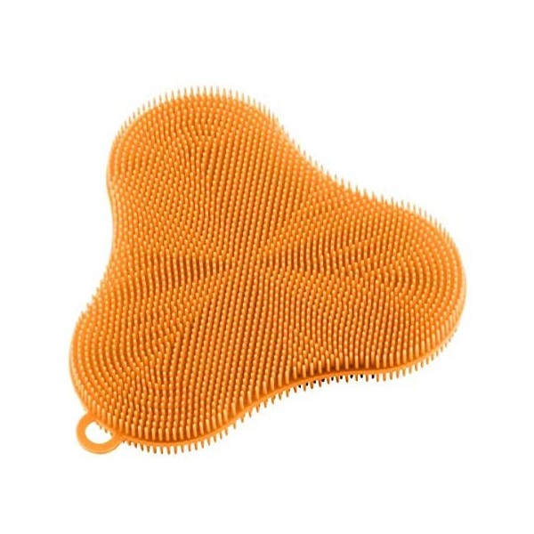 Kuhn Rikon Stay Clean Silicone Clover Scrubber, one size, orange