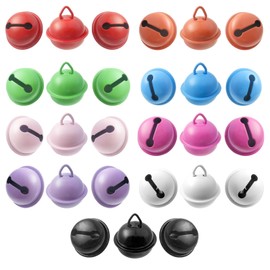XNJIHWA 27 Pieces Jingle Bells 22mm,Colorful Metal Tinkle Bells Large Craft Bells for Christmas, Festival Decorations, Cat Collars,Jewelry Making