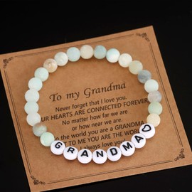 Kivosliv Grandma Jewelry Gifts for Women Birthday from Grandkids Grandson Mothers Day Grandma Bracelet