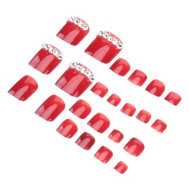 Mikinona Wine Artificial Toenails 48 Pieces in Total Full Cover Nail Tips for Women Manicure Essentials (2 Sets)