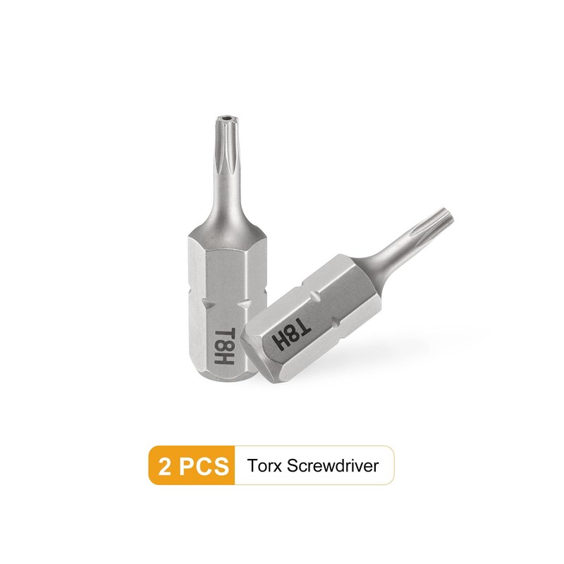 sourcing map 2pcs T8H Torx Screwdriver Bit 1/4" Hex Shank
