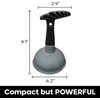 Plungeroo Sink Plunger, Powerful Mini Plunger with Short Handle, Easy-to-Use