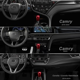 CKE Compatible with Toyota Camry 2026 2025 2024 2023 2022 2021 2020 2019 2018 for Corolla Cross Avalon Accessories Car Gear Shift Knob Cover Trim Protector Cap -Red