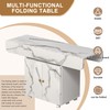 Mcltopz 47.24" Kitchen Island with Storage Rack and Cabinet, White