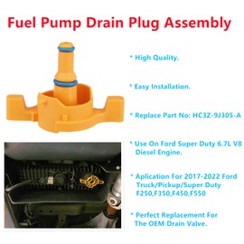 Dsnaduo 2PCS Fuel Filter Housing Drain Plug, Fuel Drain Valve, Diesel 6.7L Billet HFCM Fuel Water Separator Drain Plug Fit Ford Super Duty F250 F350 2017-2022 Replace HC3Z-9J305-A, HC3Z9J305A
